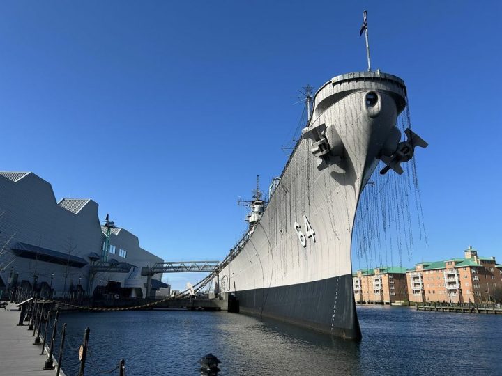 USS Wisconsin (BB-64) at Norfolk Center: A US Navy Legend in the Heart of the City